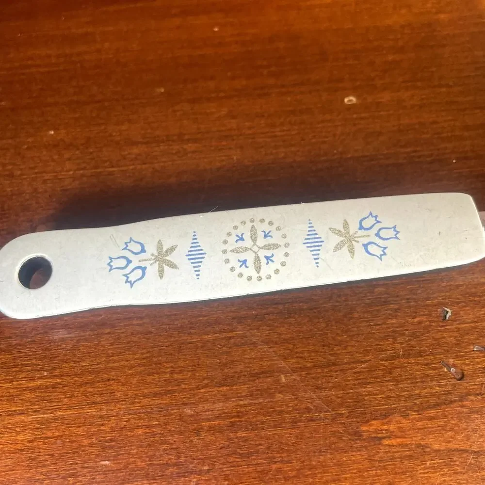 Vintage EKCO Serving Fork White Dutch Tulip Folk Art Floral MCM